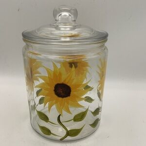 Sunflower Glass Canister with Lid